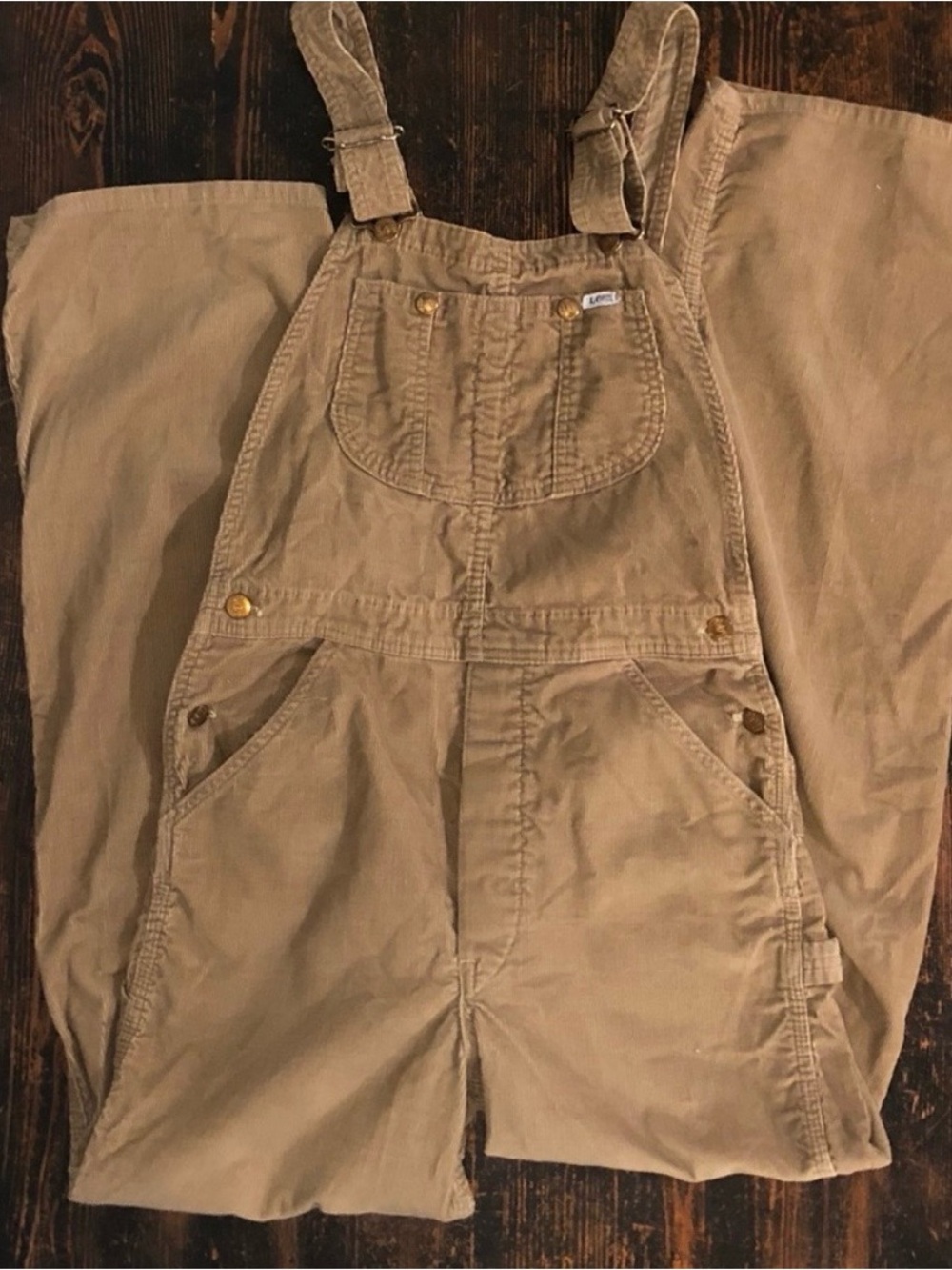 Vintage LEE Tan Corduroy Overalls